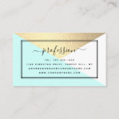 Eleganter Goldschmied & Aqua Moderner geometrische Visitenkarte (Rückseite)