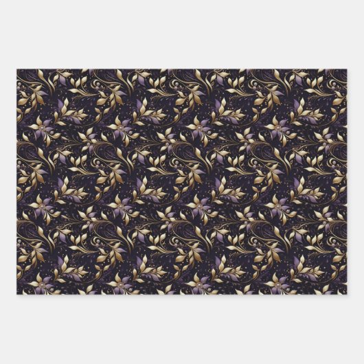 Eleganter Goldschmied auf Lila: Urlaubspapier Geschenkpapier Set (Vorderseite 3)