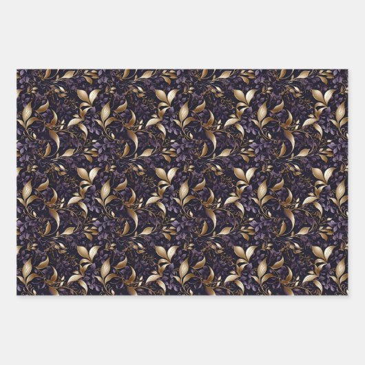 Eleganter Goldschmied auf Lila: Urlaubspapier Geschenkpapier Set (Vorderseite 2)