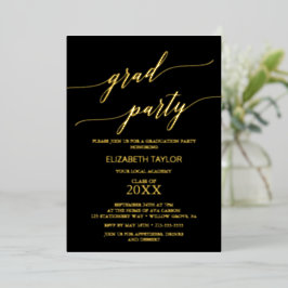 Eleganter Goldschmied | Black Graduation Party Folieneinladung