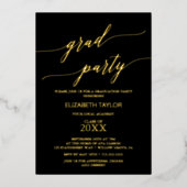 Eleganter Goldschmied | Black Graduation Party Folieneinladung (Vorderseite)