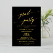 Eleganter Goldschmied | Black Graduation Party Folieneinladung (Stehend vorne)