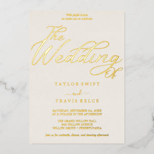 Eleganter Goldschmied   Elfenbeinrahmen Hochzeit Folieneinladung