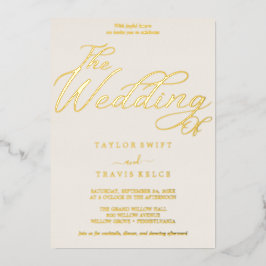 Eleganter Goldschmied | Elfenbeinrahmen Hochzeit Folieneinladung