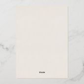 Eleganter Goldschmied | Elfenbeinrahmen Hochzeit Folieneinladung (Rückseite)