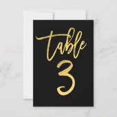 Eleganter Goldschmied Moderne Script-Tischnummer 3 Einladung (Vorderseite)