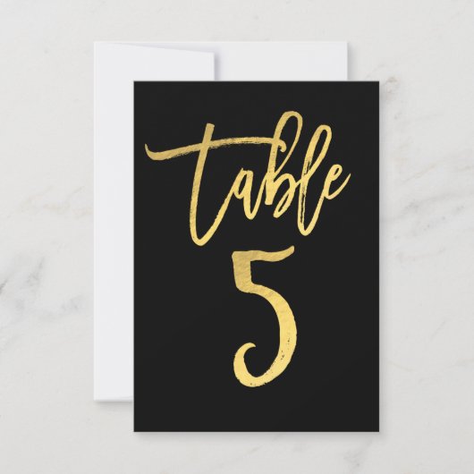 Eleganter Goldschmied Moderne Script-Tischnummer 5 Einladung (Vorderseite)