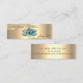 Eleganter Goldschmied Pinselstrich, Blauer Lotus Mini Visitenkarte (Vorne/Hinten)