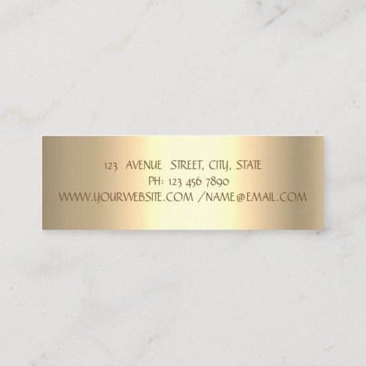 Eleganter Goldschmied Pinselstrich, Blauer Lotus Mini Visitenkarte (Rückseite)