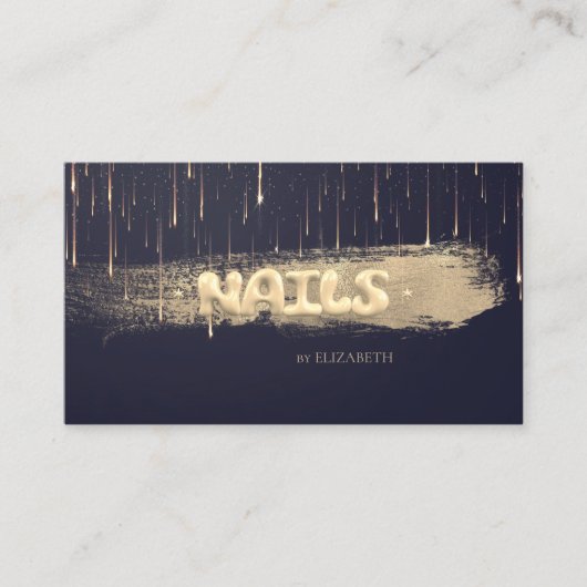 Eleganter Goldschmied Pinselstrich Stroke Tropfens Visitenkarte (Vorderseite)