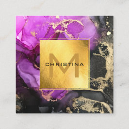 Eleganter Goldschmied Schwarz und Lila Ätherische Quadratische Visitenkarte