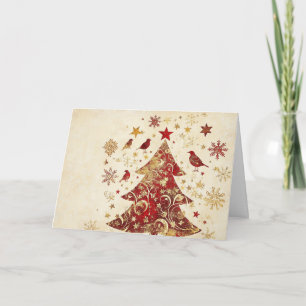 Eleganter Goldschmied und Glitzer Weihnachtsbaum Karte