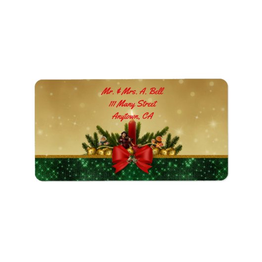 Eleganter Goldschmied Weihnachten Adressaufkleber (Vorne)
