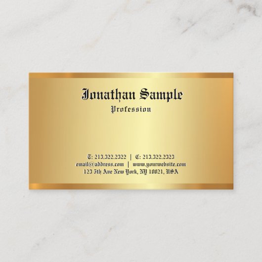 Eleganter Goldschmiedeeffekt alter klassischer Sch Visitenkarte (Vorderseite)