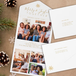 Eleganter Goldschmiedeurlaub mit minimalem Foto All In One Einladung