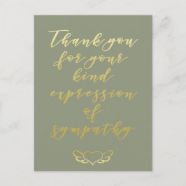 Eleganter Goldschreath - Vielen Dank für Ihr Beile Postkarte