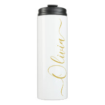 Eleganter Goldschrift-Olivia-Name-Weißer Tumbler