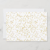 Eleganter Goldstaub-Konfetti-Chic-Script-Hochzeit Save The Date (Rückseite)