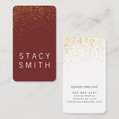 Eleganter Goldstaub / Rot Visitenkarte (Vorne/Hinten)