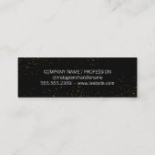 Eleganter Goldstaub Schwarz-weiß Mini Visitenkarte (Rückseite)