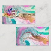 Eleganter Goldstreifen-Confetti, farbenfroher Lotu Visitenkarte (Vorne/Hinten)