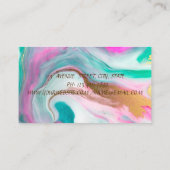 Eleganter Goldstreifen-Confetti, Lotus, Marmor Visitenkarte (Rückseite)