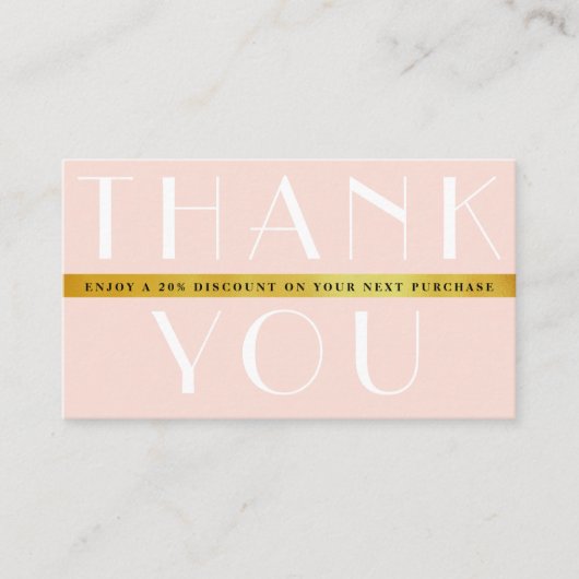 eleganter Goldstreifen danke Geschäftskarte Visitenkarte (Vorderseite)