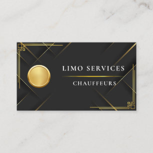 Eleganter Goldstreifen Gold Chauffeur Logo Fahrer Visitenkarte