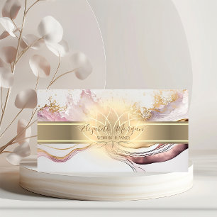 Eleganter Goldstreifen, Lotusmarmor Weiß Roségold Visitenkarte