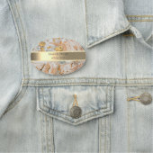 Eleganter Goldstreifen, Perlen Goldmarmorname Namensschild (Beispiel)