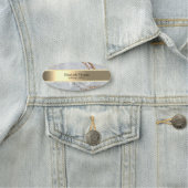 Eleganter Goldstreifen, Perlen, grauer Goldmarmor Namensschild (Beispiel)