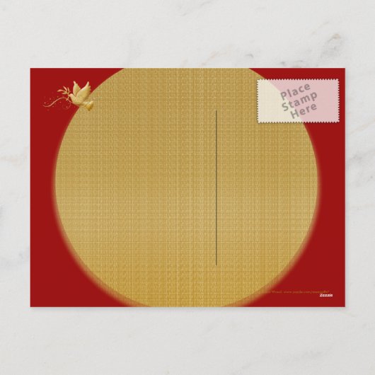 Eleganter Goldtaubenfriedurlaub Feiertagspostkarte (Rückseite)