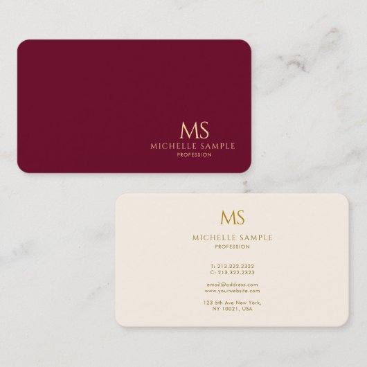Eleganter Goldtext-Monogramm Luxus Premium-Seide Visitenkarte (Vorne/Hinten)
