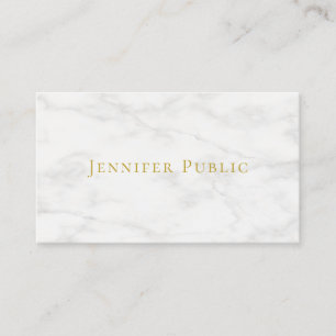 Eleganter Goldtext Weißer Marmor Minimalistisch M Visitenkarte
