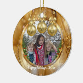 Eleganter Goldweihnachtsball Keramik Ornament (Links)