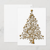 Eleganter Goldweihnachtsbaum Feiertagspostkarte (Vorne/Hinten)