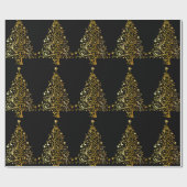 Eleganter Goldweihnachtsbaum Geschenkpapier (Flach)