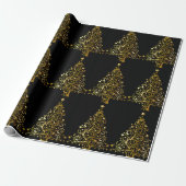 Eleganter Goldweihnachtsbaum Geschenkpapier (Ungerollt)