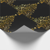 Eleganter Goldweihnachtsbaum Geschenkpapier (Ecke)