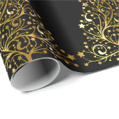 Eleganter Goldweihnachtsbaum Geschenkpapier (Rolleneckpunkt)