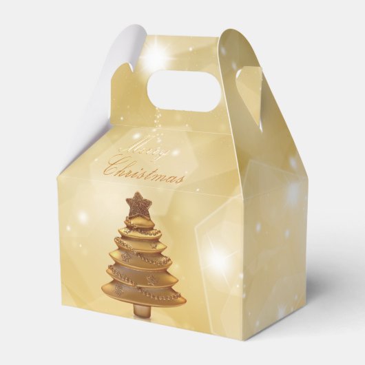 Eleganter Goldweihnachtsbaum Geschenkschachtel (Vorderseite)