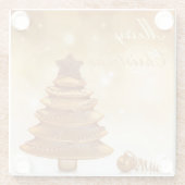 Eleganter Goldweihnachtsbaum Glasuntersetzer (Rückseite)