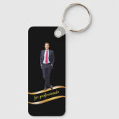 Eleganter GoldWerbefilm Personalisierter Geschäfts Schlüsselanhänger (Rückseite)