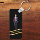 Eleganter GoldWerbefilm Personalisierter Geschäfts Schlüsselanhänger (Rückseite)