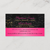 Eleganter GoldWirbel und -damast Visitenkarte (Rückseite)