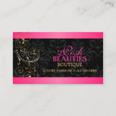 Eleganter GoldWirbel und -damast Visitenkarte (Vorderseite)