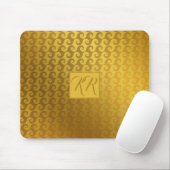 Eleganter Goldwirl-Mit Monogramm Computer Mousepad (Mit Mouse)