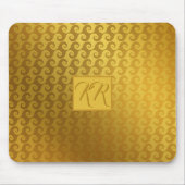 Eleganter Goldwirl-Mit Monogramm Computer Mousepad (Vorne)