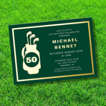 Eleganter Golf 50. Geburtstag Gold