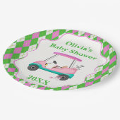 Eleganter Golf Cart für Babydusche Pappteller (Schrägansicht)